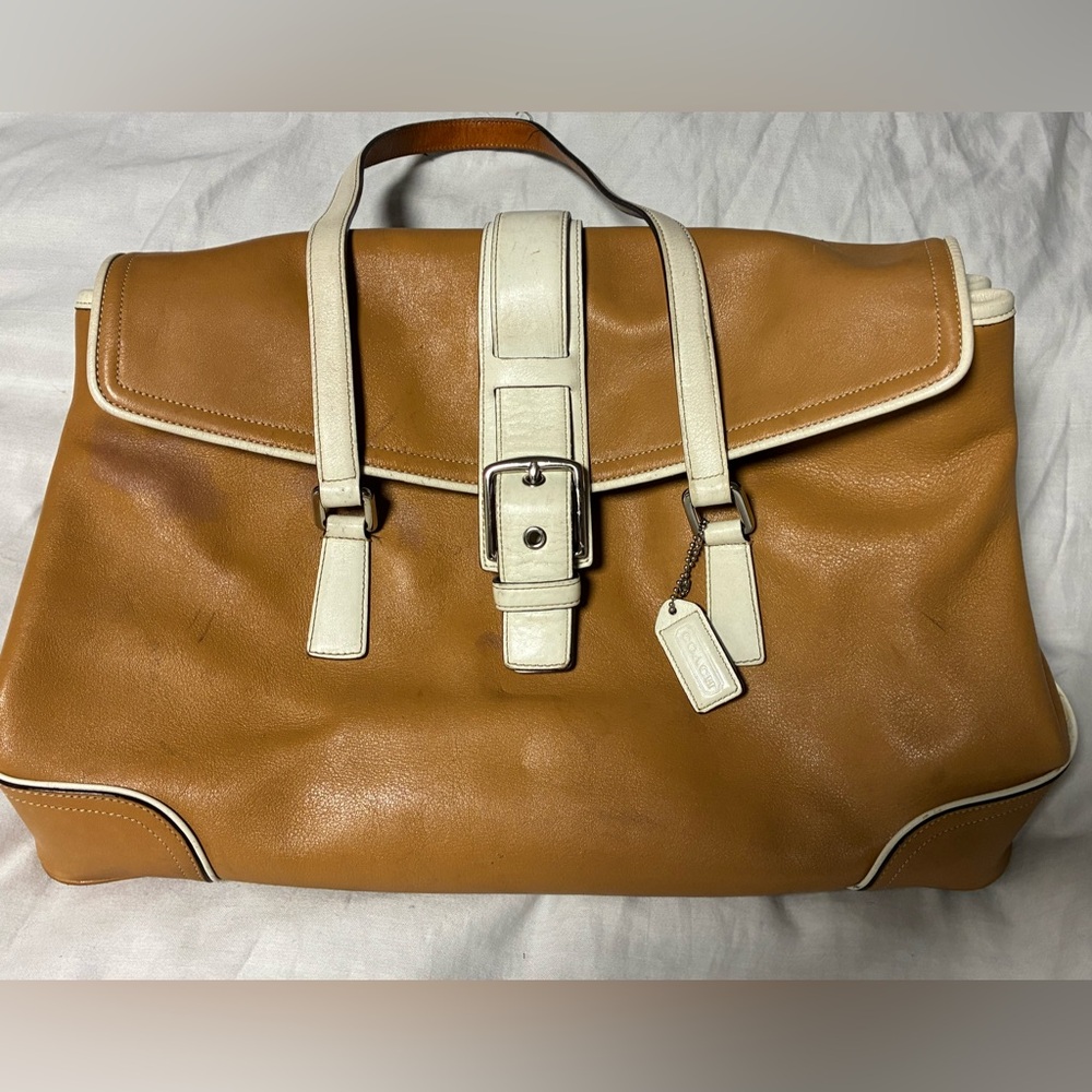 COACH | Leatherware 5142 | Caramel & Cream Leather Satchel | Y2K Equestrian Luxe